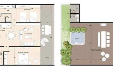 Lujoso Penthouse de 2 Recámaras en venta en Aldea Zamá