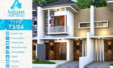 Rumah Syariah 2 Lantai Murah,Bergaransi 10 Th dekat Stasiun Kota Mojokerto
