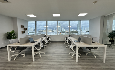 OFICINA EN PUNTA PACIFICA TORRES DE LAS AMERICAS 114M2 AMOBLADA