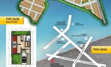 RUMAH MURAH DI WONOSARI GUNUNGKIDUL 120JT AJA !!!
