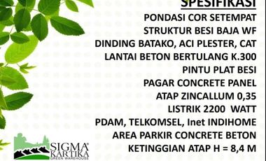 Gudang siap pakai Sigma Kartika Gunung sindur serpong