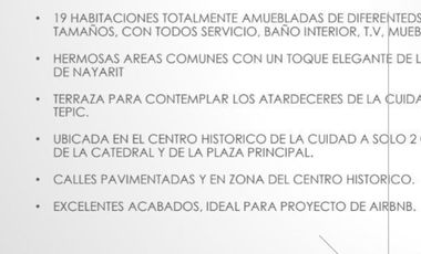 HOTEL BOUTIQUE EN VENTA EN EL CENTRO DE TEPIC