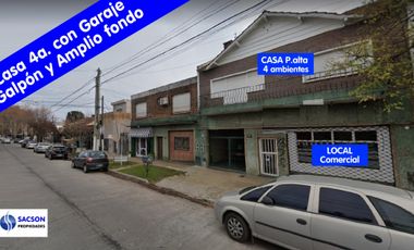 V700 Venta Jose Marmol Casa 4 Amb. con Garaje, Galpon y Fondo Libre Mas Local