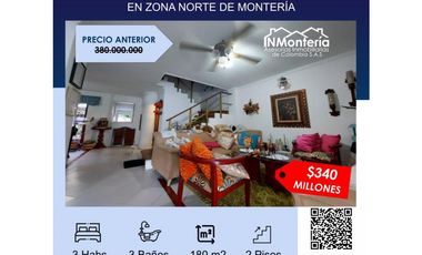 OPORTUNIDAD SE VENDE CASA DE DOS PISOS EN ZONA NORTE EN MONTERA