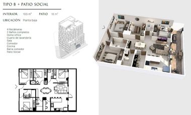 Departamento  en Venta en Roma Sur de Monterrey, N.L