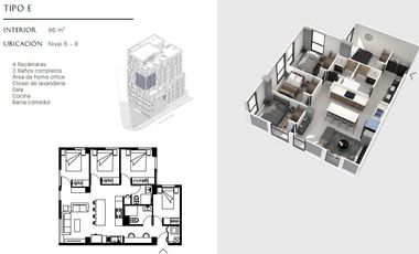 Departamento  en Venta en Roma Sur de Monterrey, N.L