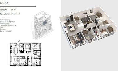 Departamento  en Venta en Roma Sur de Monterrey, N.L