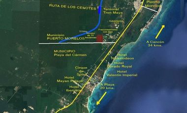 Terreno de 74 Hectáreas en Puerto Morelos, Quintana Roo