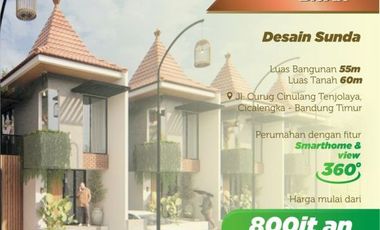 Dijual rumah view kota bandung Hunian ala villa konsep Sundanese dkt Curug Cinulang