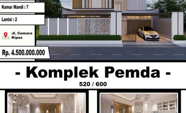 DIJUAL RUMAH MEWAH TENGAH KOTA FULL FURNITURE DAN KOLAM RENANG