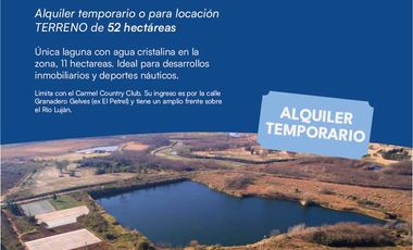 Alquiler temporario, predio con Laguna de Agua cristalina, Pilar. UNICO!