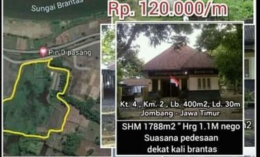 Tanah Lahan Luas 5.5 hektar di Jombang Jawa Timur
