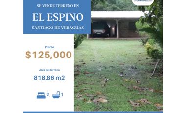 Se vende terreno de 818.86m² en El Espino, Santiago Veraguas