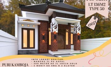 Jual Hunian Apik Desain Klasik Di Prambanan Siap KPR!!!