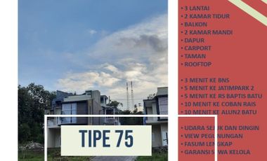3 Lantai Rumah Malang Batu Tipe 75 Pusat Batu Garansi Sewa Kelola