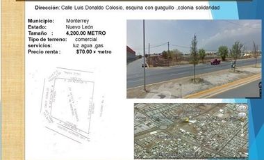 Terreno en renta en Macroplaza, Nuevo Centro de Monterrey
