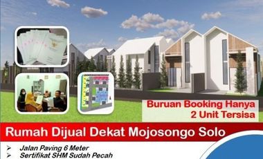 PERUMAHAN TANPA BANK DEKAT MOJOSONGO SOLO UNIT TERBATAS