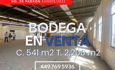 DESIC VENDE BODEGA EN CALVILLO, AGS.