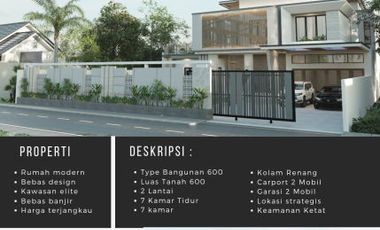 rumah megah bebas konsep di komplek pemda