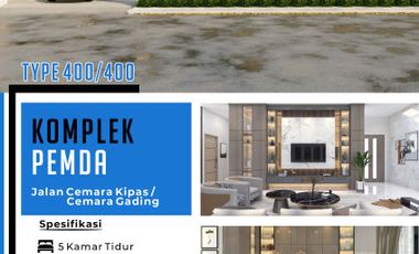 di jual rumah mewah full interior dan isi di jalan cemarah kipas komplek pemda pekanbaru