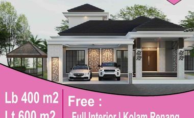 dijual rumah modern design bali tropis lokasi cemara gading