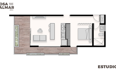Departamentos(Estudio) en la playa en COPROPIEDAD en Rosa Palmar, Sisal
