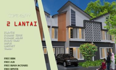 Rumah Dijual di Malang Tipe 45/77 Free Biaya Fasum Lengkap