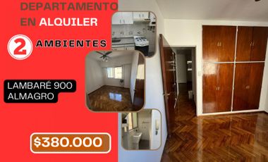 Alquiler-2 Ambientes-$380.000-Almagro-C/Lavadero-SUPER LUMINOSO