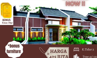 Rumah semi furnish konsep minimalis dekat SMA N 1 Minggir