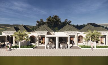 rumah minimalis pinggir jalan konsep islami cluster harga murah