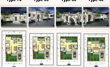 rumah minimalis pinggir jalan konsep islami cluster harga murah