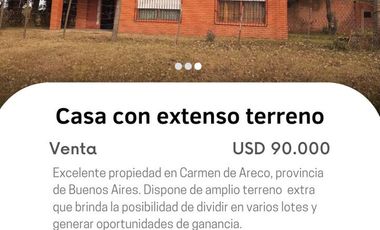 Hermosa Casa 4 Ambientes con Extenso Terreno en Carmen de Areco
