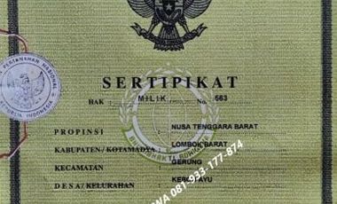 Dijual Murah Tanah Zona Industri di Gerung Lombok Barat