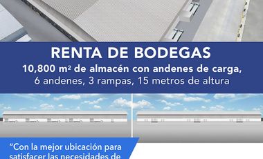 Renta De Bodegas Nuevas Con 15 Metros de Alto, Anden, Rampa, Patio De Maniobra
