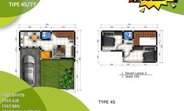 Jual Rumah Malang 2KT 2 Lantai Tipe 45/77, Bisa Inhouse Tanpa Bank