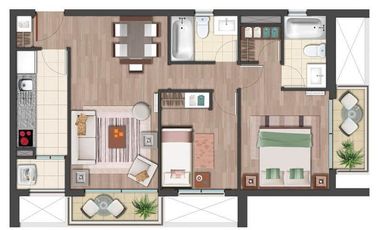 Departamento en venta de 2 dorm. en Copiapó