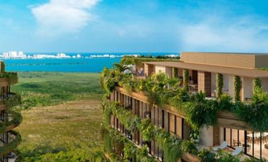 Vista al mar, laguna y zona hotelera, departamento de lujo en venta Cancún