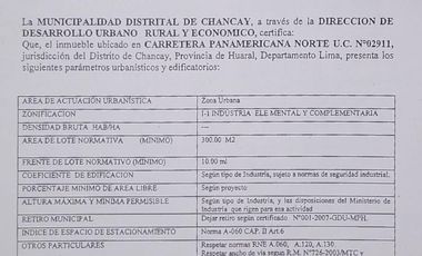 Terrenos Industriales Venta CAR. PANAMERICANA NORTE  - CHANCAY