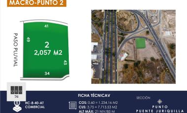 Terrenos Comerciales (2,057m2) Paseo de la Republica (Juriquilla), Qro76. $22mdp
