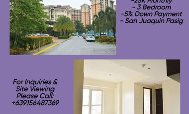 For Sale: 3 Bedroom Condo in Pasig near Mckinley, Airport and BGC Rent To own