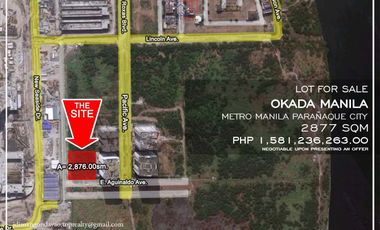 2,877.85 sqm Prime Corner Commercial Lot for Sale in Pacific Drive, Entertainment City, Parañaque City near Okada Manila