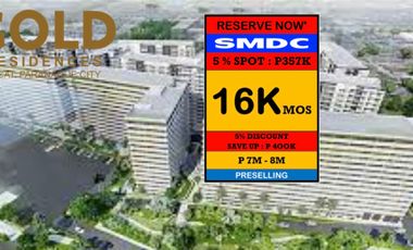 SMDC GOLD RESIDENCES Condo for Sale in Parañaque City, Naia Airport Near in Mall Of Asia , Newport City and Entertainment City