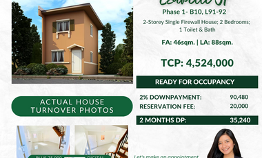 EZABELLE SF READY FOR OCCUPANCY UNIT WITH 2BR FOR SALE IN BACOLOD CITY