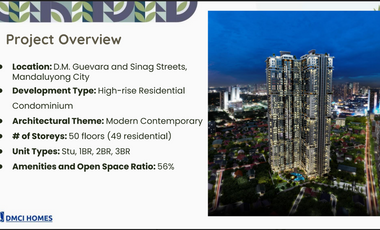 Condo For Sale in Mandaluyong - DMCI HOMES - SAGE RESIDENCES - NEAR CBDs