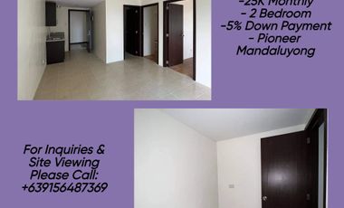 For Sale: 2 Bedroom Condon in Mandaluyong Rent to Own as low as 25K Monthly