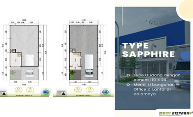 Gudang type Sapphire include Office harga mulai 3M-an di Bekasi