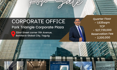 Corporate Office For Sale in BGC  Half Floor Park Triangle Corporate Plaza