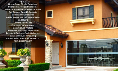 ANTONELLO - NOT READY FOR OCCUPANCY HOUSE AT PORTOFINO HEIGHTS (PHASE 3, BLOCK 4, LOT 52)