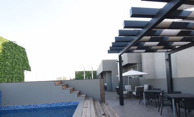 Departamento de lujo con amenidades, áreas comunes, Gym, alberca, roof, ludoteca y más.