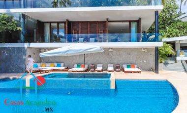 Hermosa casa en renta vacacional para 18 personas. Alberca y vista al mar